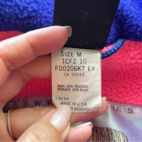 Vintage Nike ACG Neon Pink / Blue Devil's Tower Fleece Ski Jacket - M 🇺🇸 - Picture 8 of 14